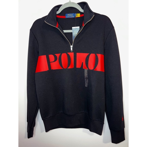 Polo Ralph Lauren Other - Polo Ralph Lauren Men’s Double Knit Half Zip Sweater in Black size Small